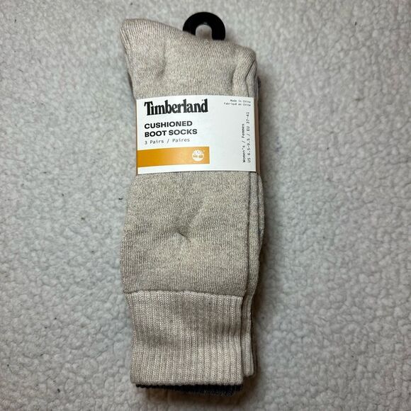 Timberland Women’s Cushioned Boot Socks Earth Tones Pack of 3 NWT - Picture 1 of 5